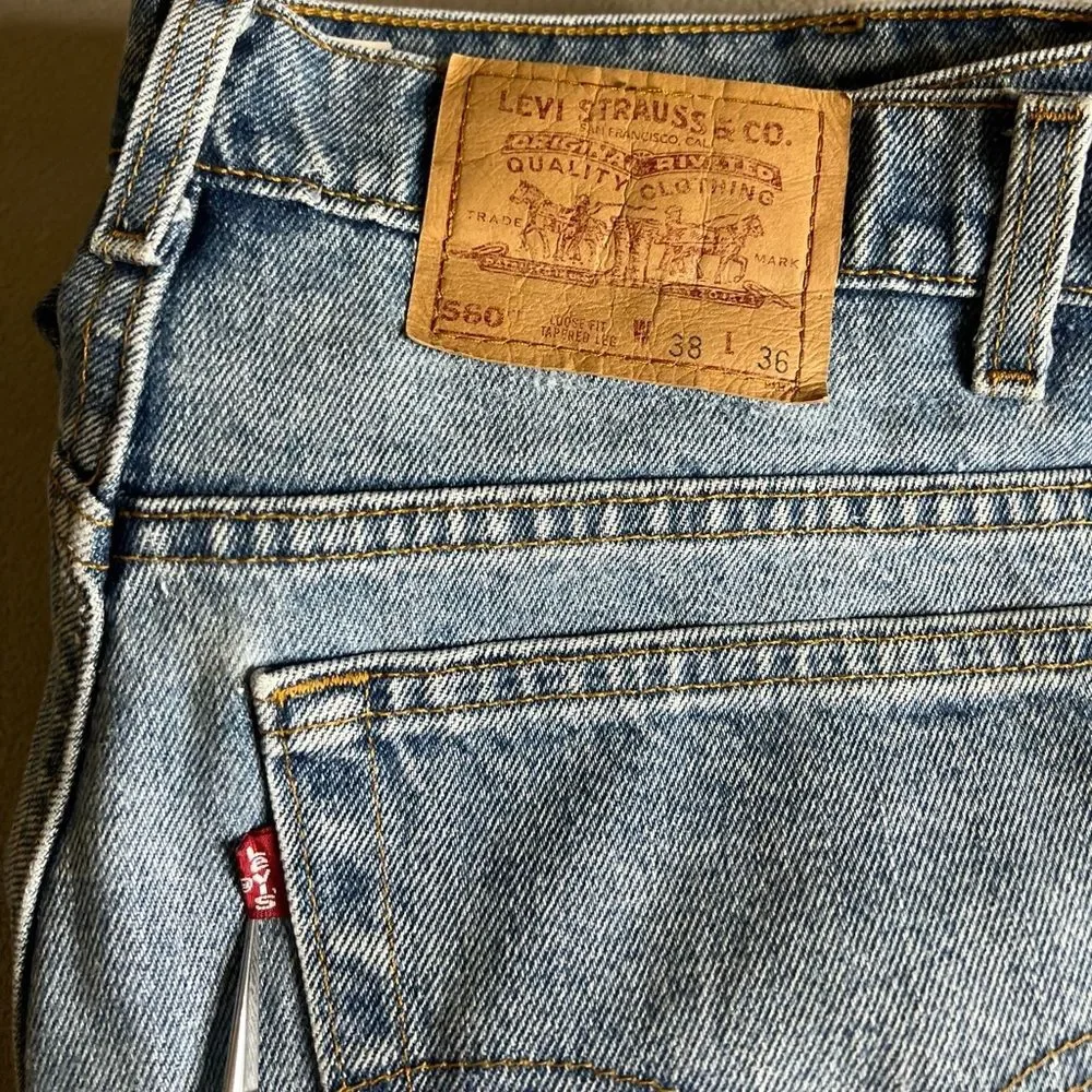 Vintage 560 Levi’s Made in Usa Size W38 L36 Loose Fit Tapered Leg Men’s